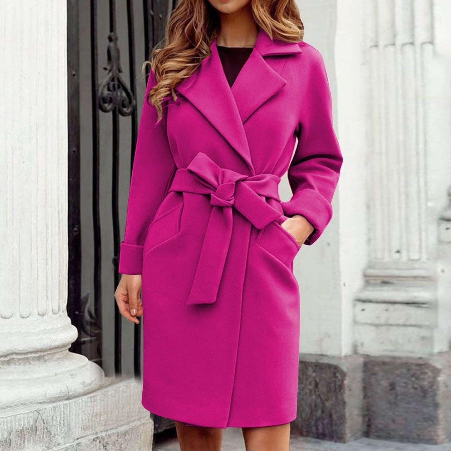 Elene – wollen trenchcoat met ceintuur