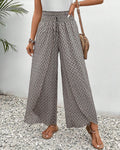 Luchtige dames broek met wijde pijpen en hoge taille
