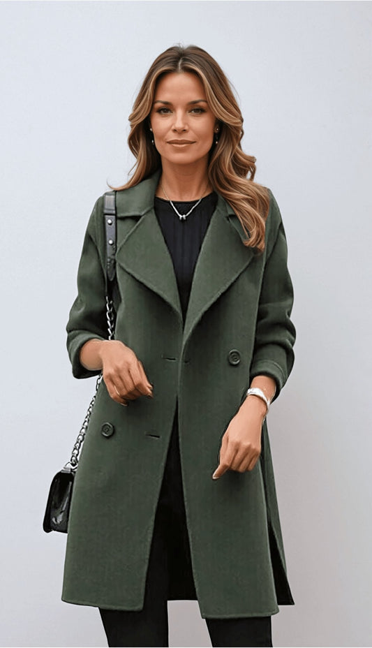 sofie – double-breasted trenchcoat met ceintuur