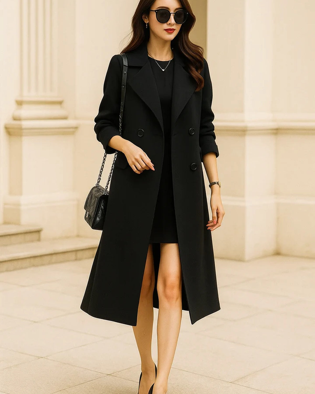 Noor - Waterafstotende Trenchcoat Met Ceintuur En Double-breasted Sluiting