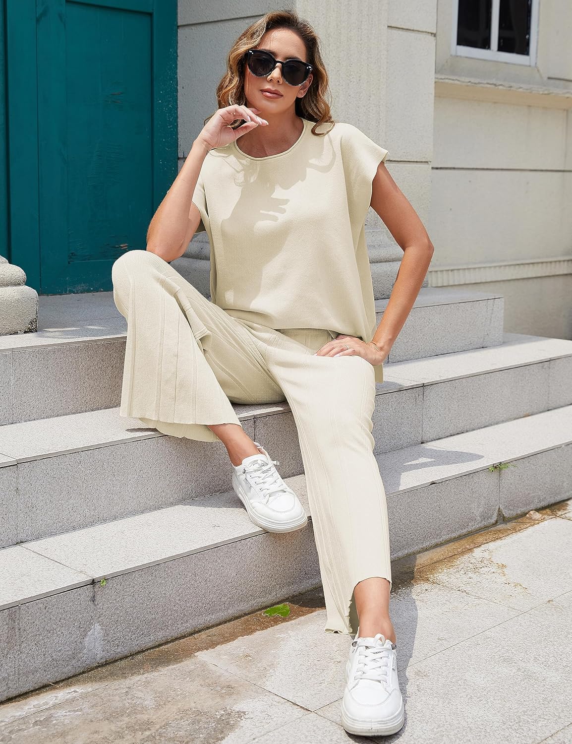Olivia - Tweedelige Dames Set met Gebreide Trui & Broek