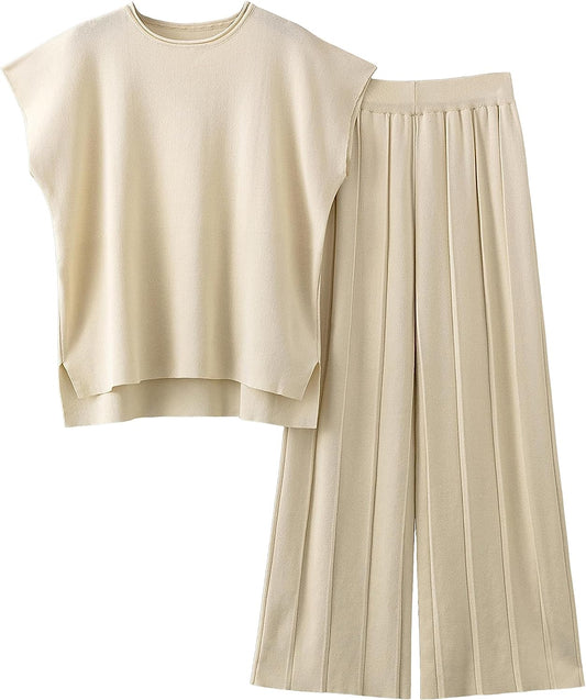 Olivia - Tweedelige Dames Set met Gebreide Trui & Broek