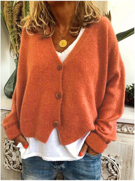 Sofie – zachte cardigan-vest met V-hals en knoopsluiting