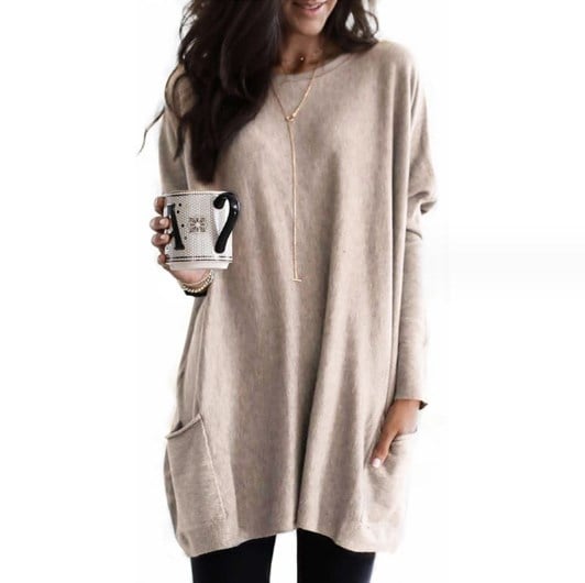 Noa – Lange Sweater Met Zakken Voor Dames