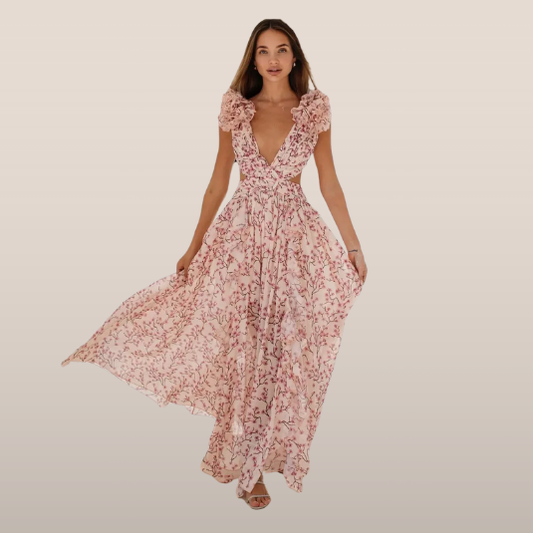 Alina – Maxi Jurk met Bloemenprint