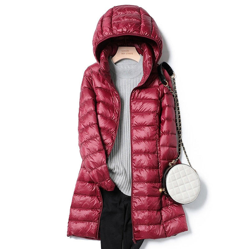Doria – ultra light casual winterjas met lange mouwen