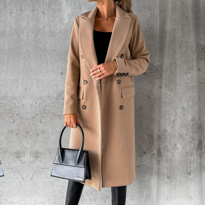 Isabelle – wollen double-breasted coat met getailleerde pasvorm