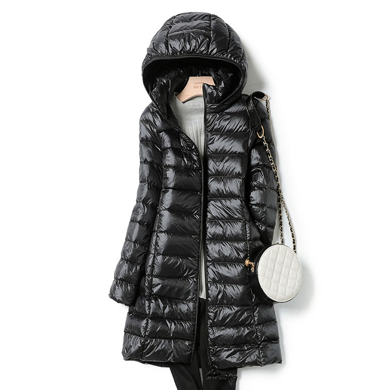 Doria – ultra light casual winterjas met lange mouwen