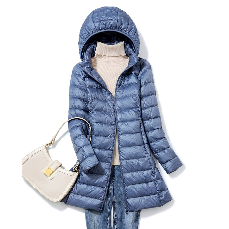 Doria – ultra light casual winterjas met lange mouwen