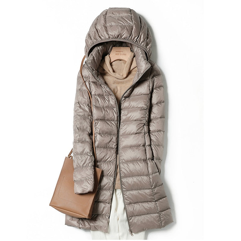 Doria – ultra light casual winterjas met lange mouwen