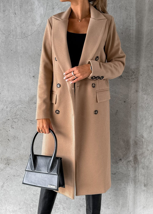 Camille – wollen trenchcoat met afneembare bontkraag en tailleceintuur