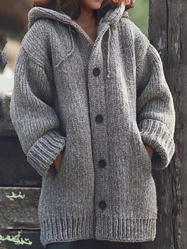 Eva – Lange Dames Cardigan Vest Met Capuchon