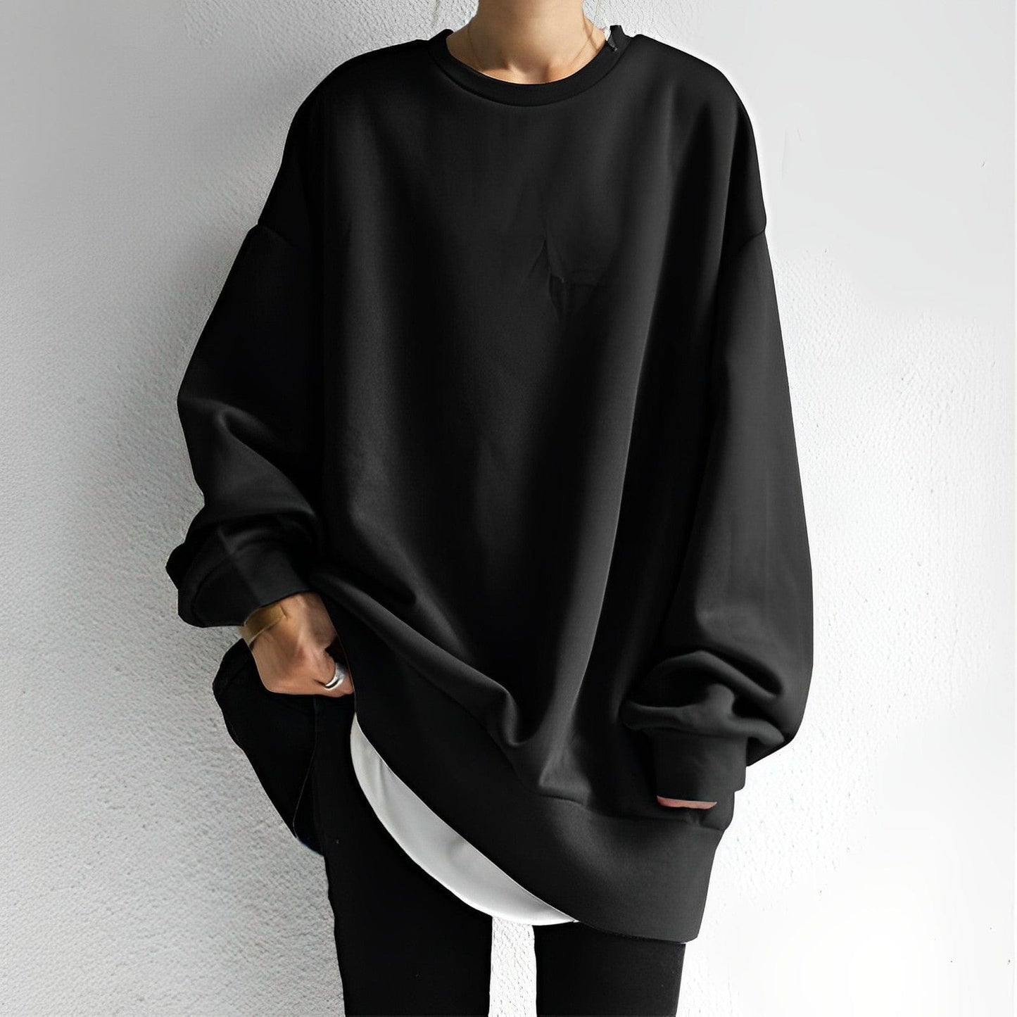 Clara – oversized cotton pullover sweatshirt met longline fit