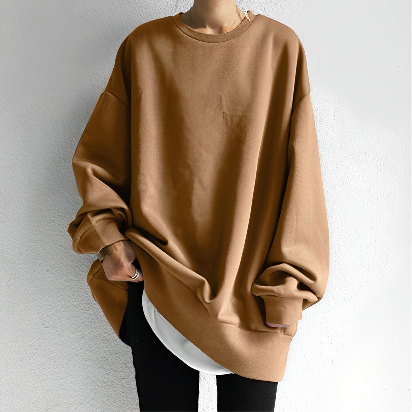 Clara – oversized cotton pullover sweatshirt met longline fit