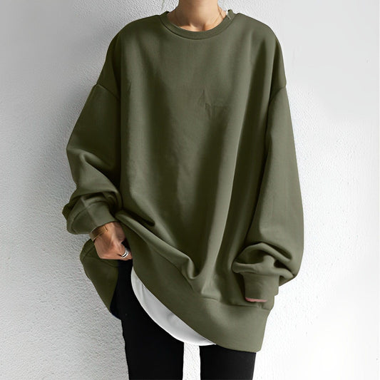 Clara – oversized cotton pullover sweatshirt met longline fit