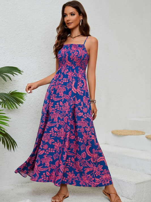 Luna – Bloemenjurk met Ruffle Zoom en Open Rug