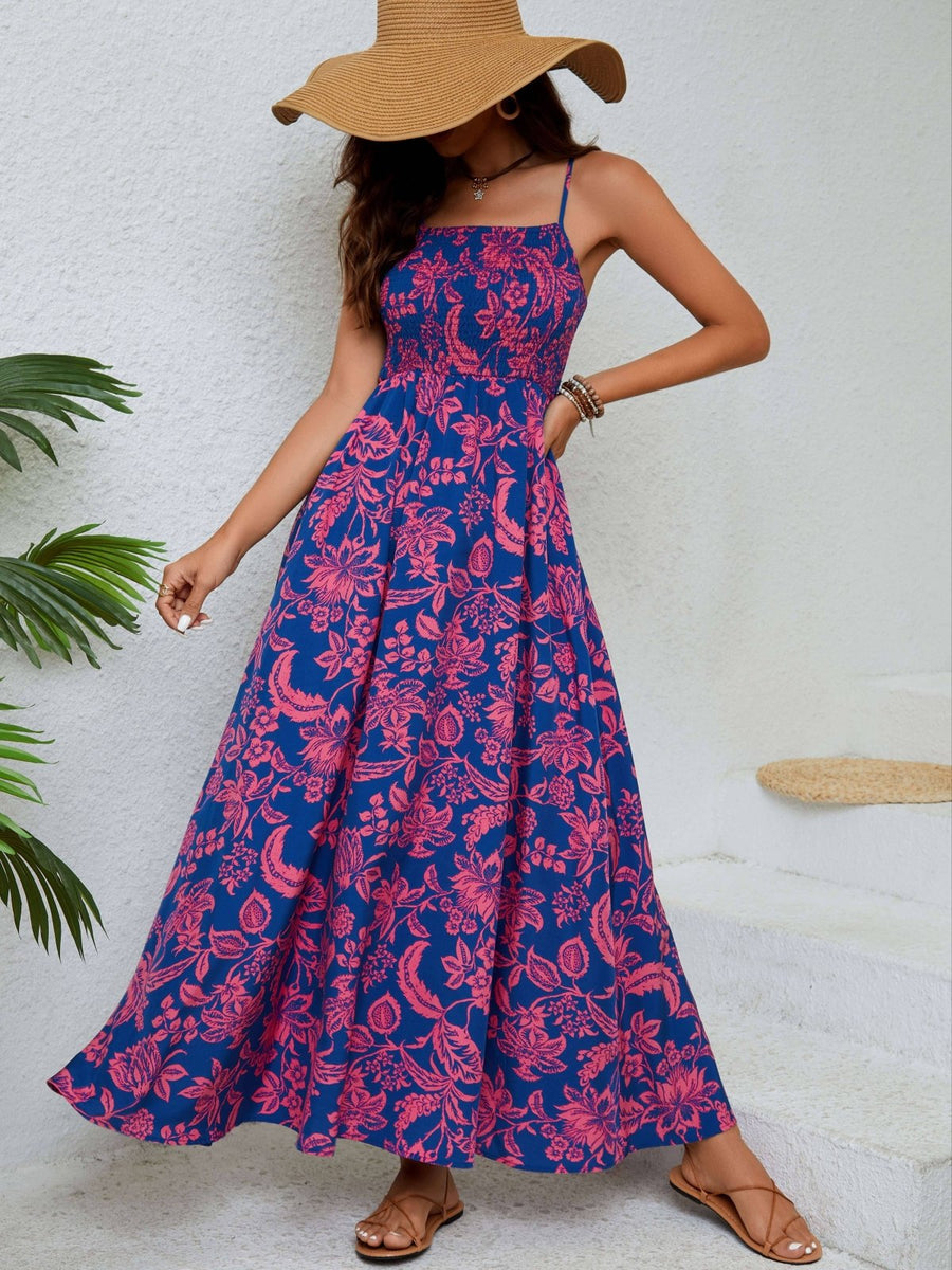 Luna – Bloemenjurk met Ruffle Zoom en Open Rug