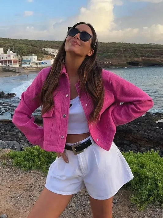 Claire – Beige zomerjas in linnenmix met getailleerde pasvorm