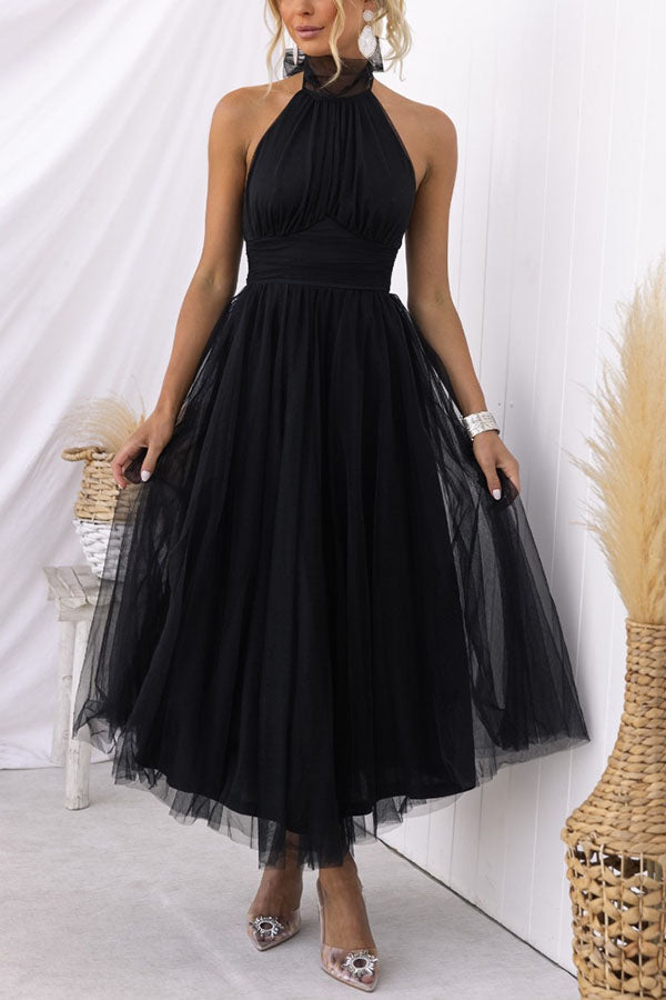 Variant image for Zwarte Maxi Jurk Dames met Elegante Snit – Ideaal voor Zomer en Feestelijke Gelegenheden-5