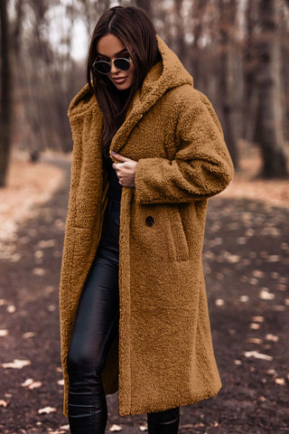 Sara – Lange Gevoerde Teddy Trenchcoat