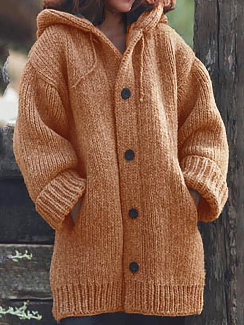 Eva – Lange Dames Cardigan Vest Met Capuchon
