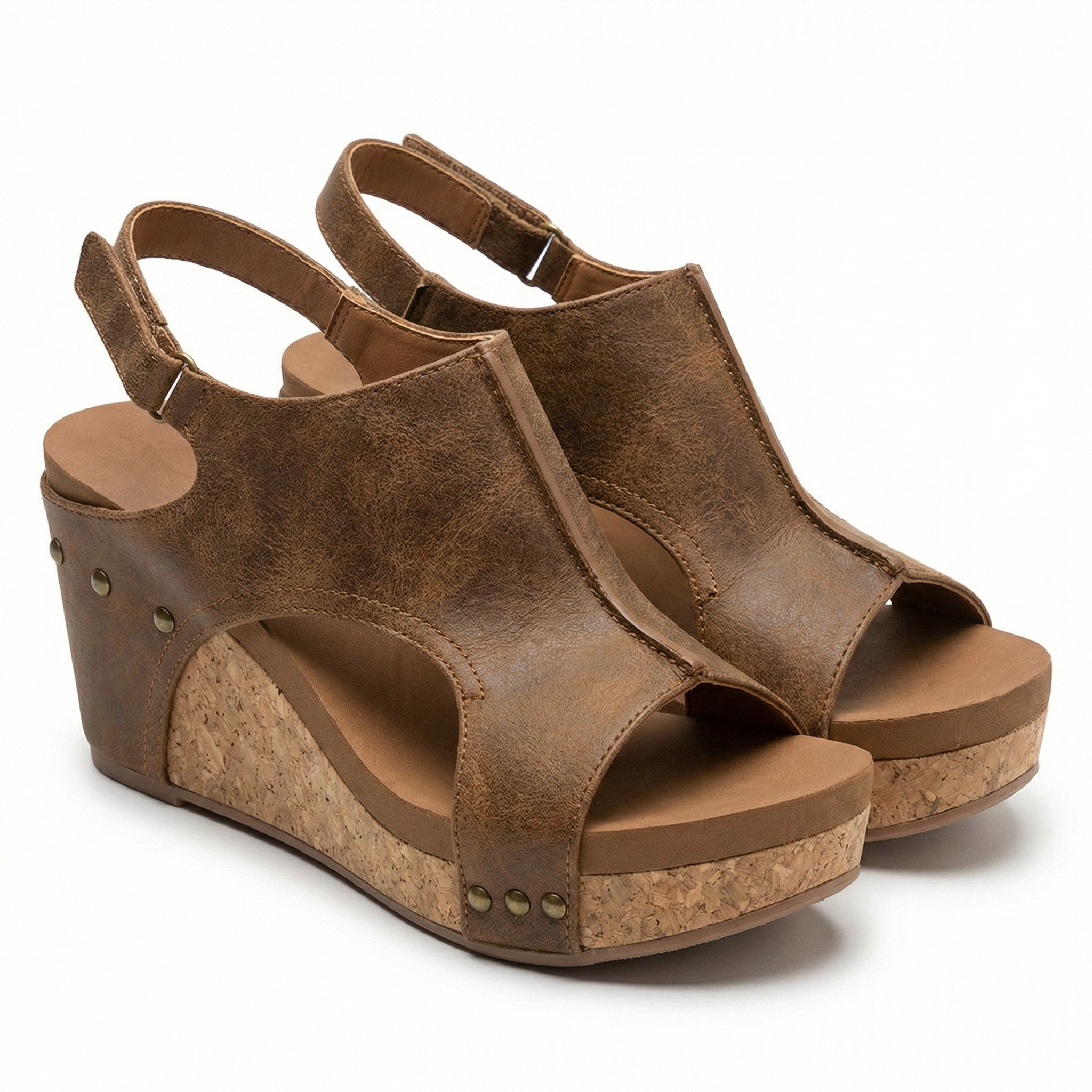 Sleehak sandalen met open neus