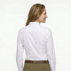 blouse met opstaande kraag en sierknopen