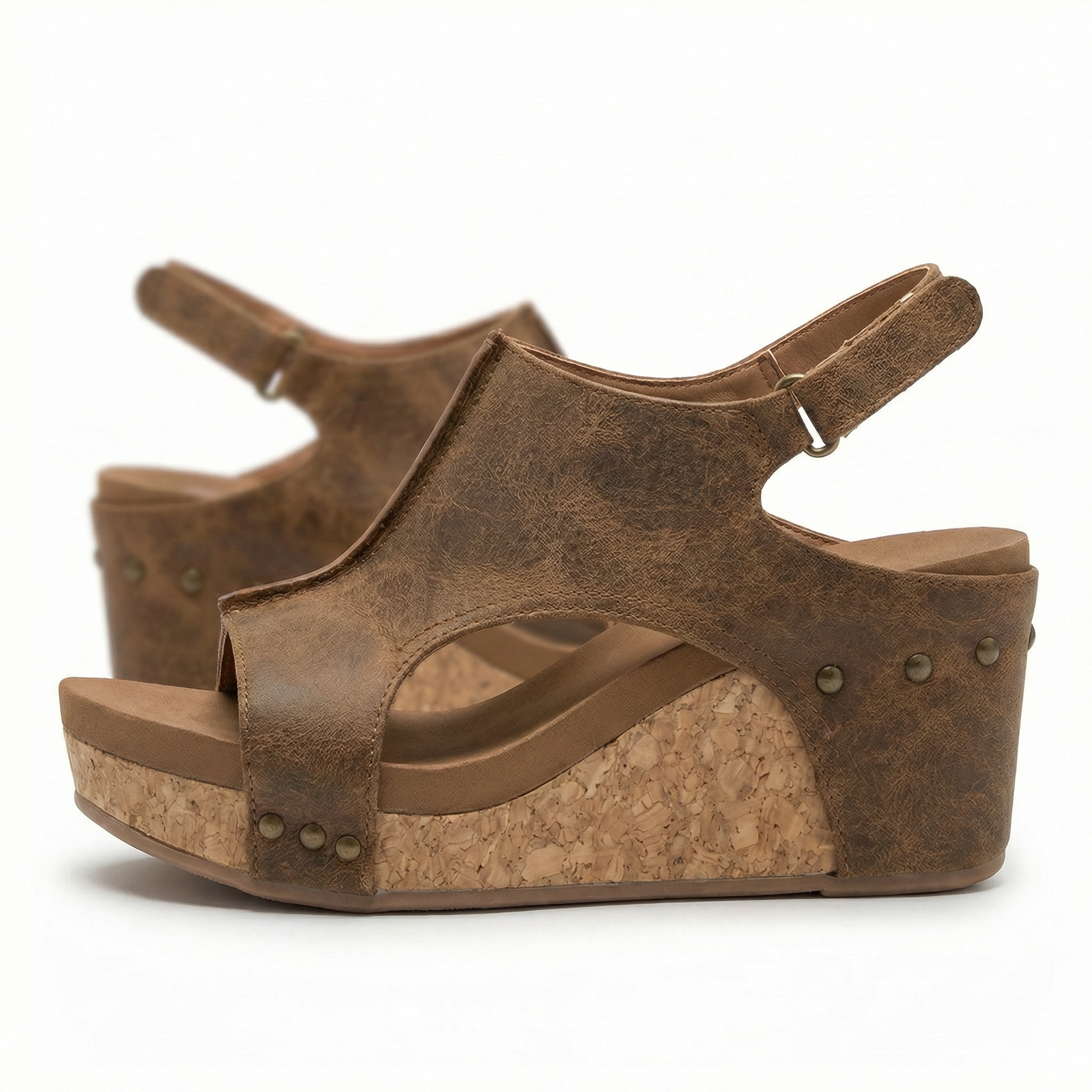 Sleehak sandalen met open neus