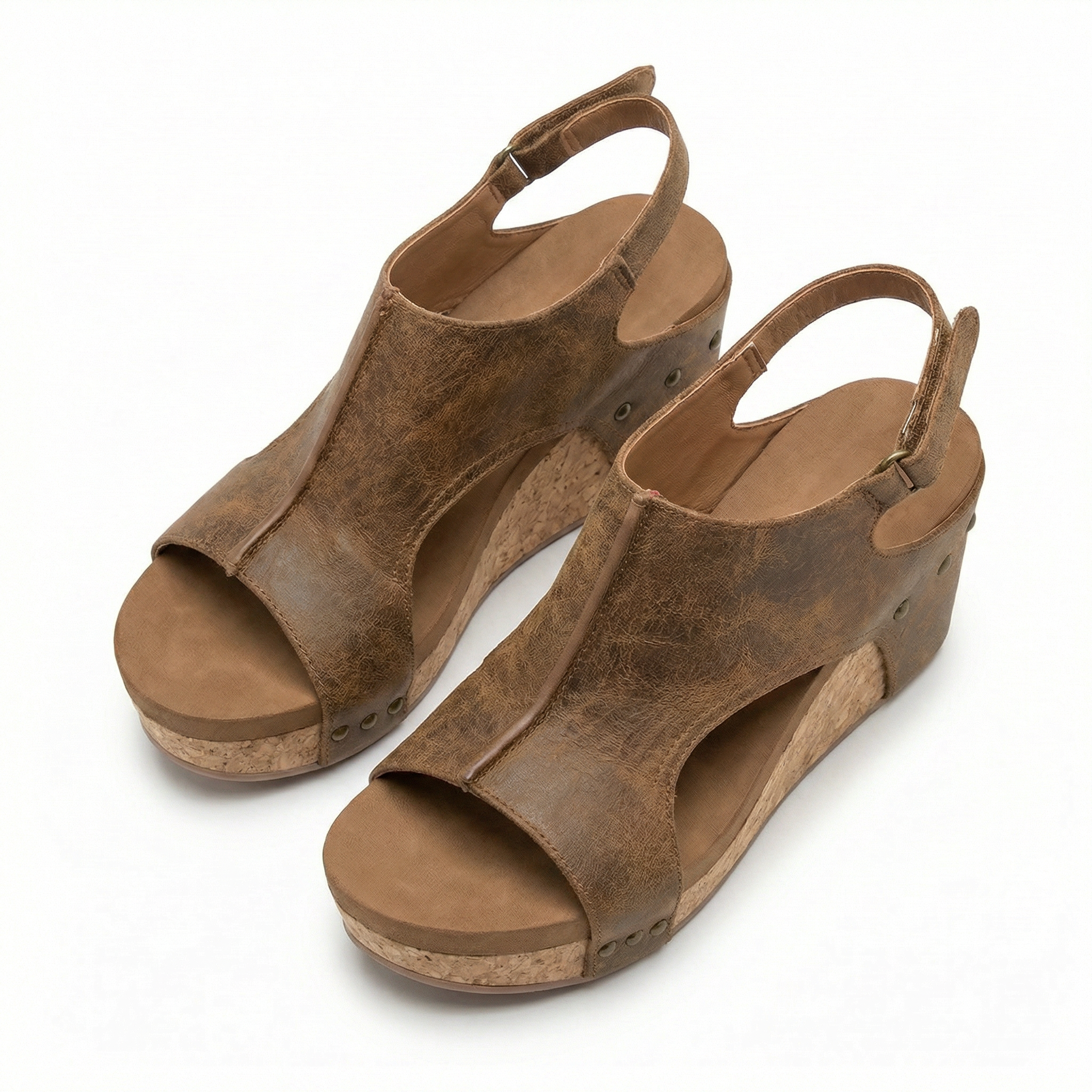 Sleehak sandalen met open neus