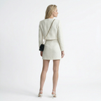Set met ronde hals blazer en korte rok