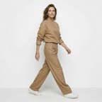 dames set met ronde hals top en rechte broek met hoge taille