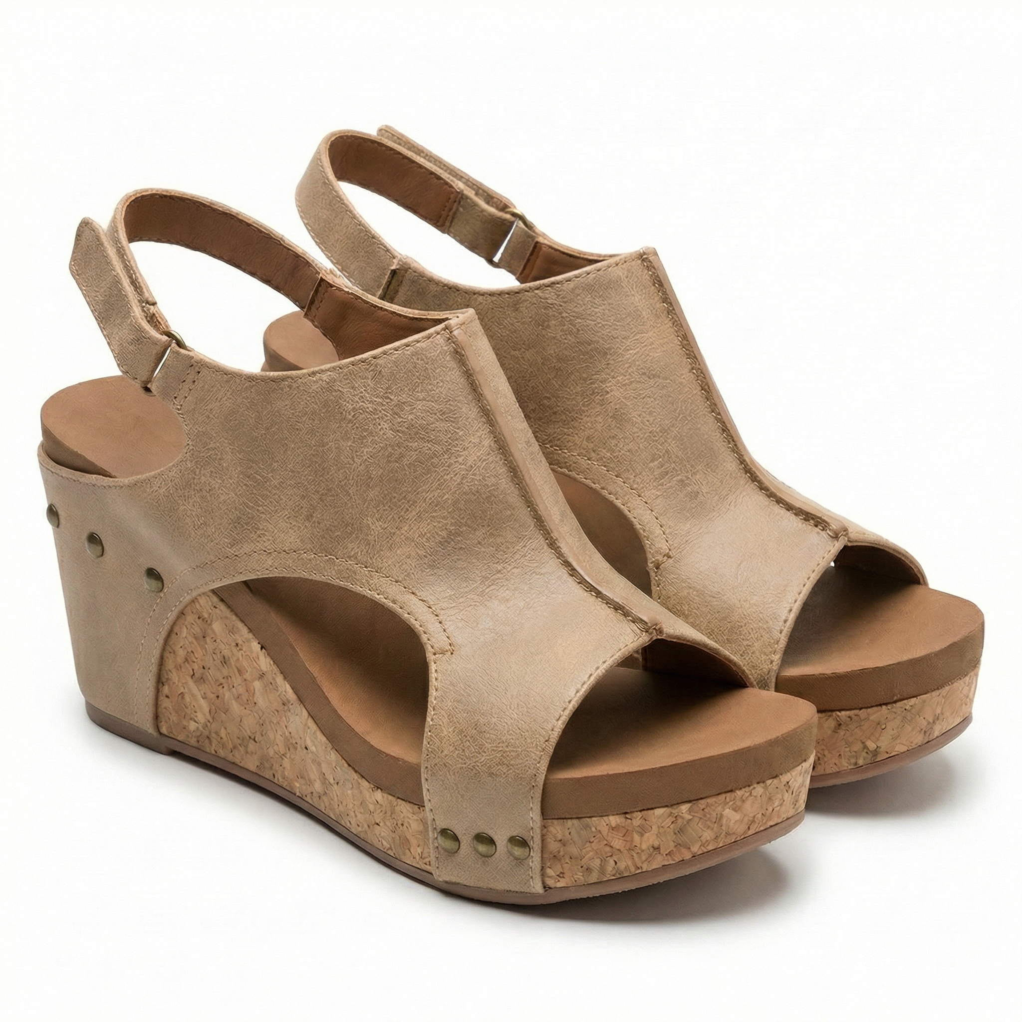 Sleehak sandalen met open neus