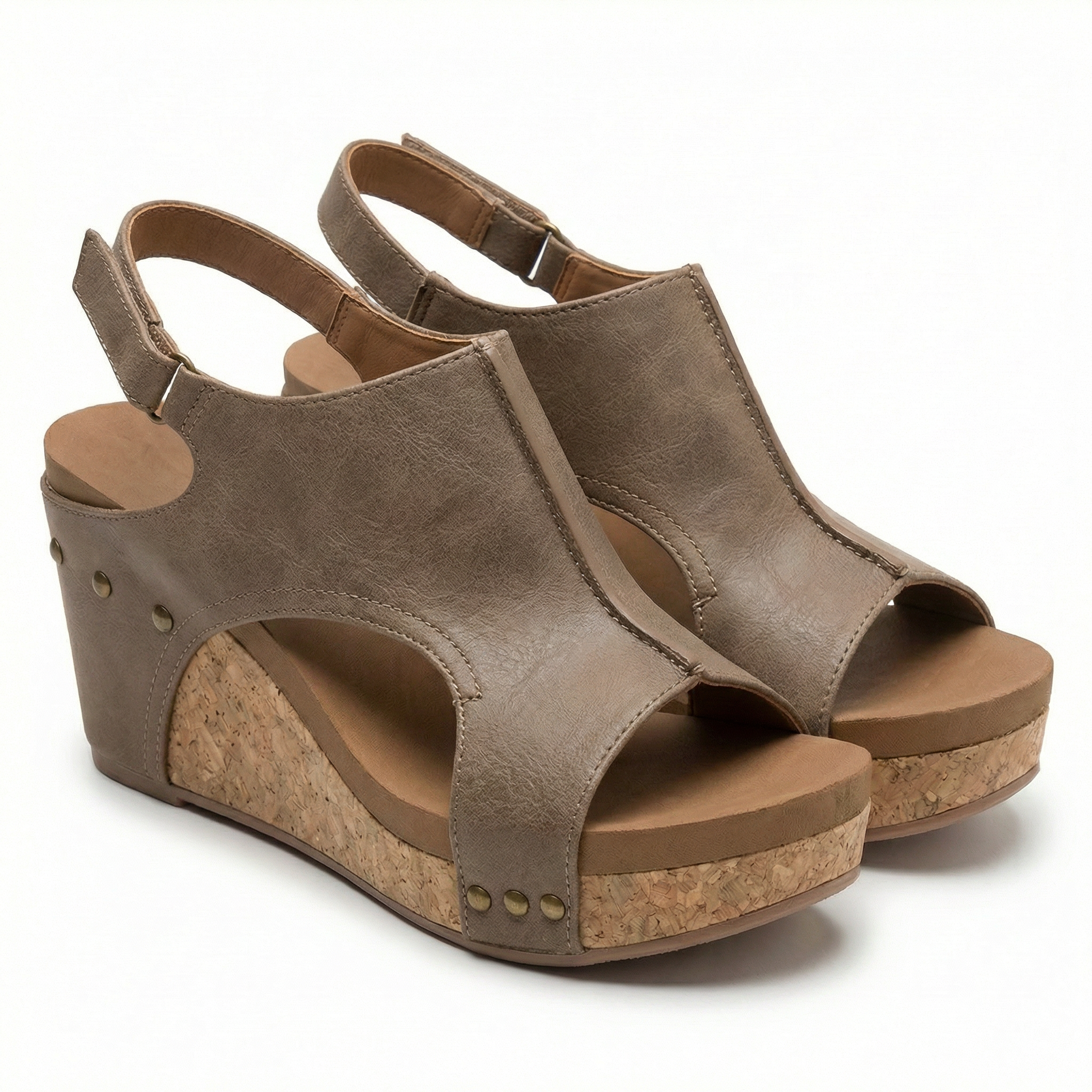 Sleehak sandalen met open neus