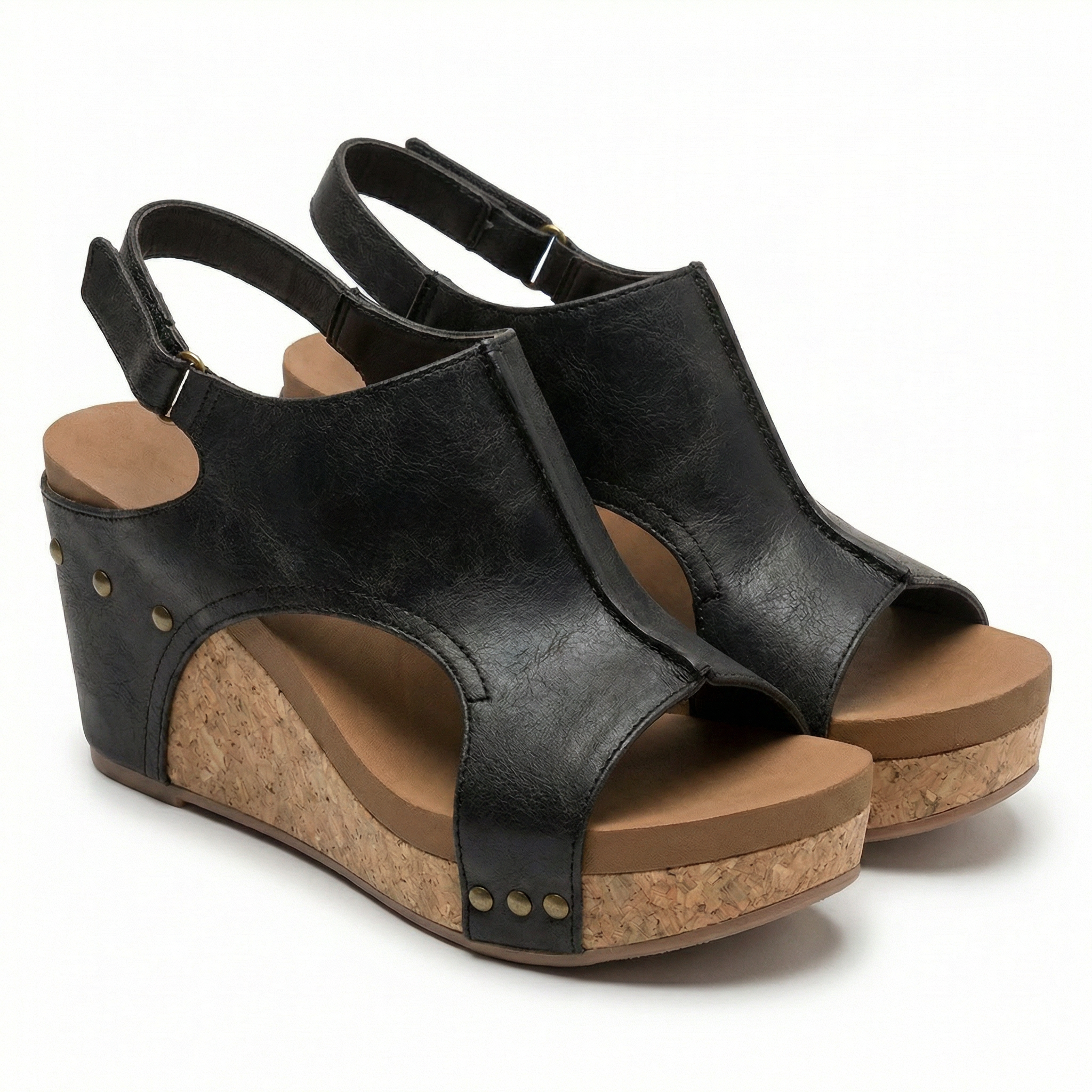 Sleehak sandalen met open neus