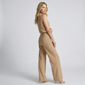 Mouwloze jumpsuit met ronde hals en rechte pijpen