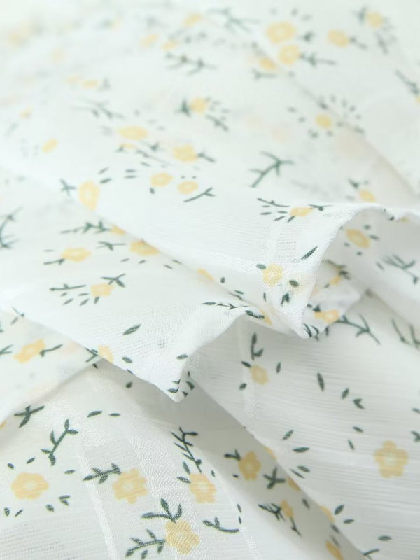 Isabelle – Zomerjurk met V-hals en ruches mouwen