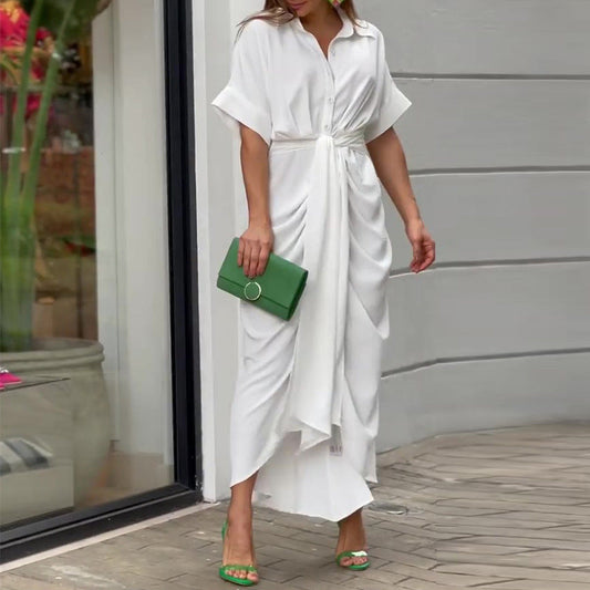Emma – midi-jurk van katoen met broderie details