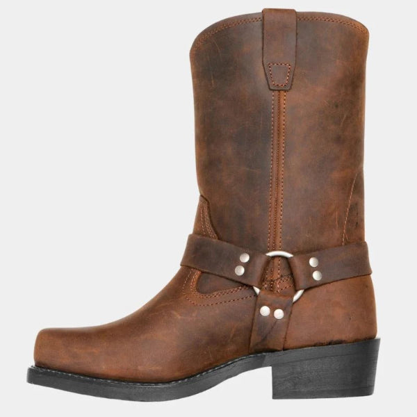 Selene – PU Leren Dameslaarzen Met Buckle En Studs