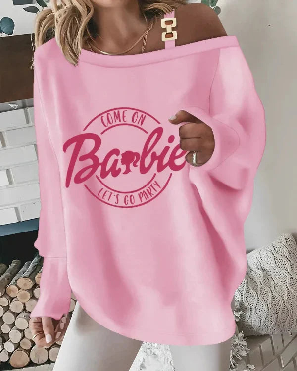 VALÉRIE – Zachte oversized trui met v-hals en pareldetails