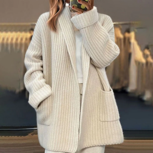 Madeleine – Oversized Wollen Cardigan Met Open Voorkant