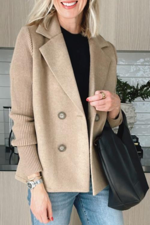 Sasha – gebreide blazer jas met ribstructuur