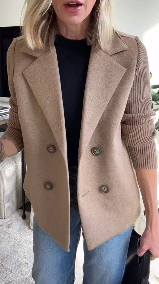 Sasha – gebreide blazer jas met ribstructuur