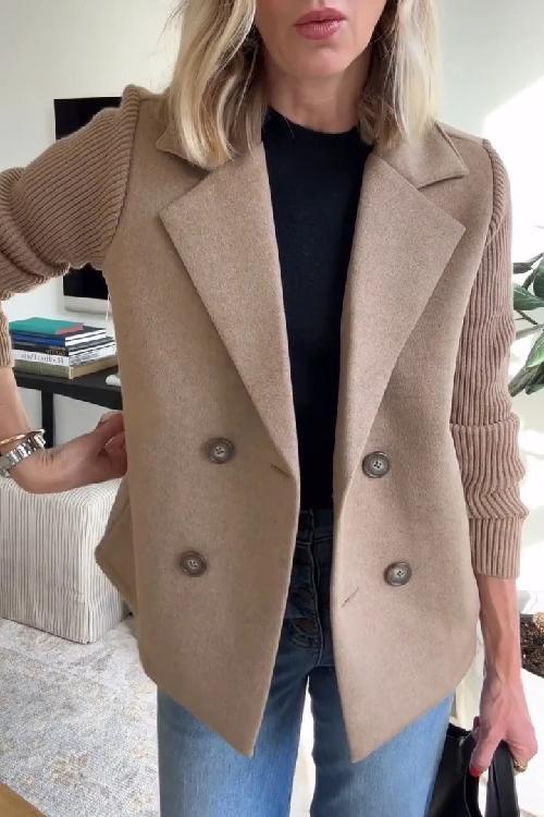 Sasha – gebreide blazer jas met ribstructuur