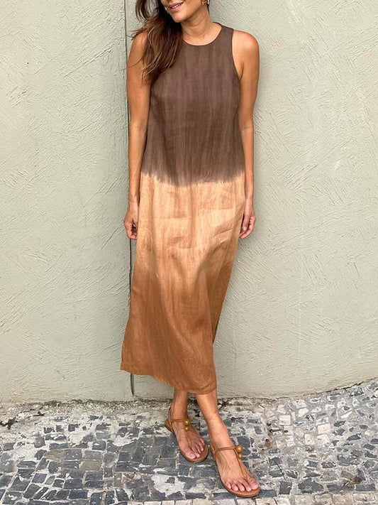 Mira –  zomerjurk van viscose met zachte plooien en subtiele V-hals