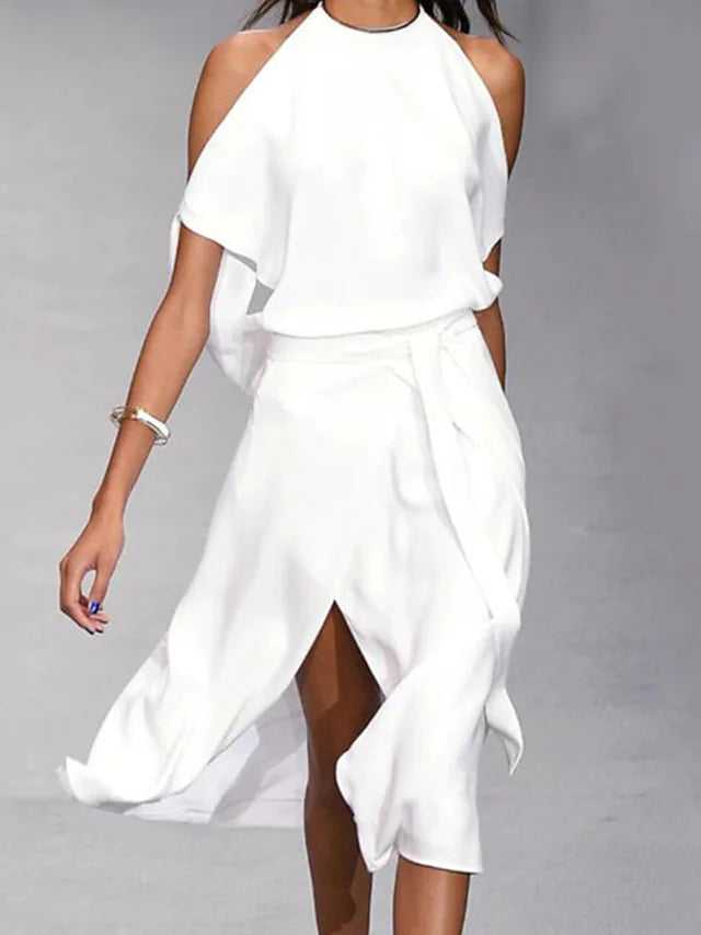 Laura – Katoenen Maxi Zomerjurk Met Off-shoulder Halslijn