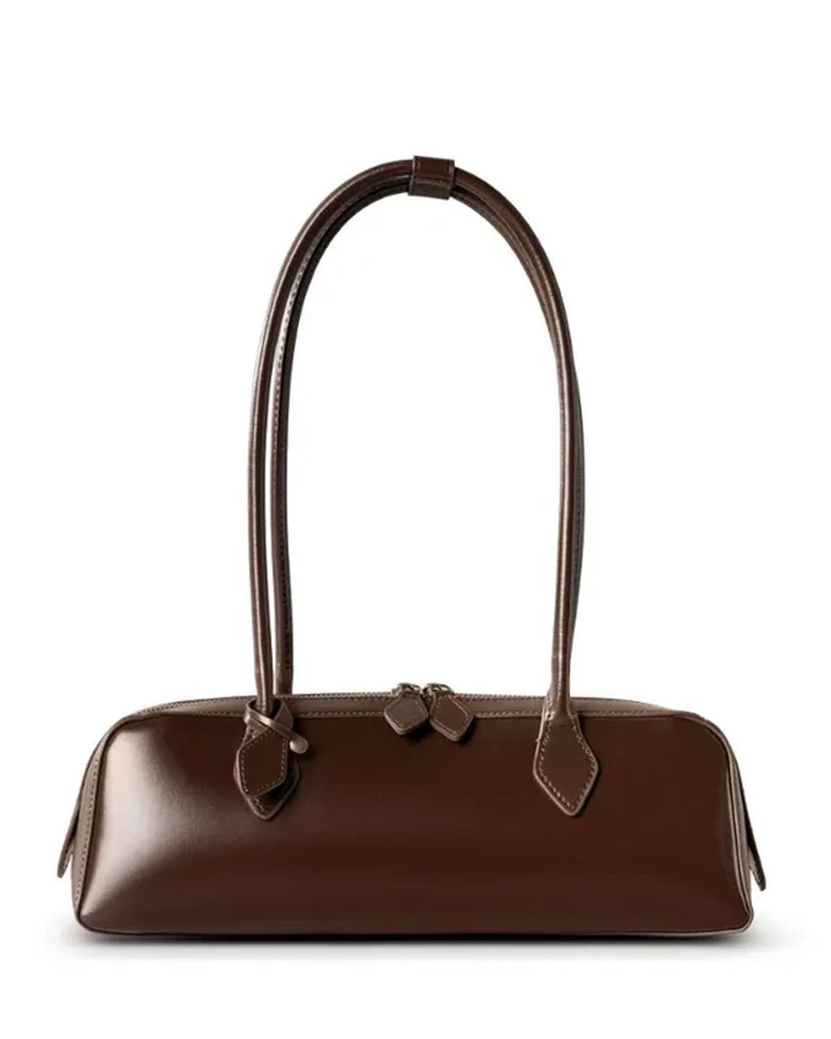 Lena – Compacte Rundlederen Wristlet Schoudertas