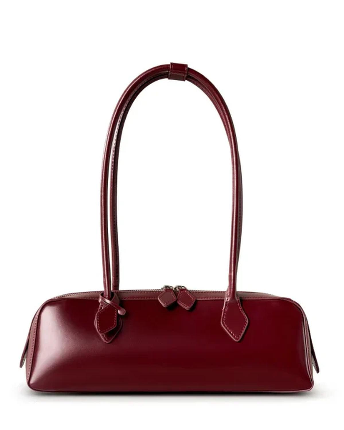 Lena – Compacte Rundlederen Wristlet Schoudertas
