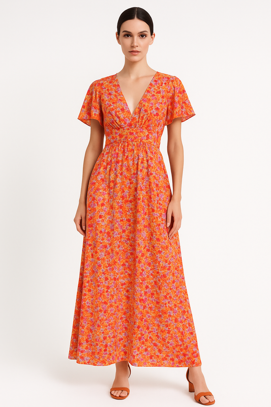Anna Blush – jurk met verfijnd bloemmotief en zachte viscose