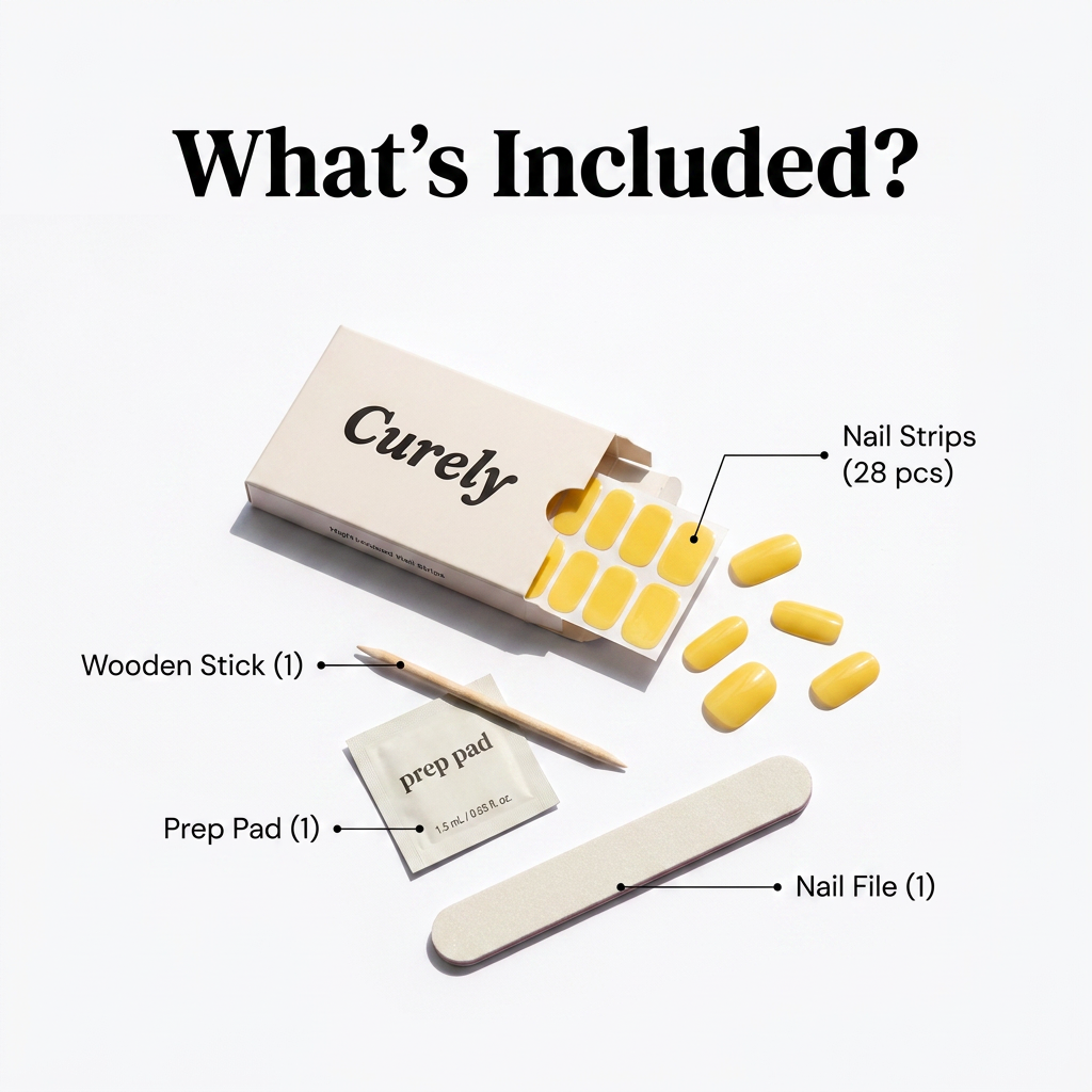 Semi-Cured Nail Strips - Mat Yellow