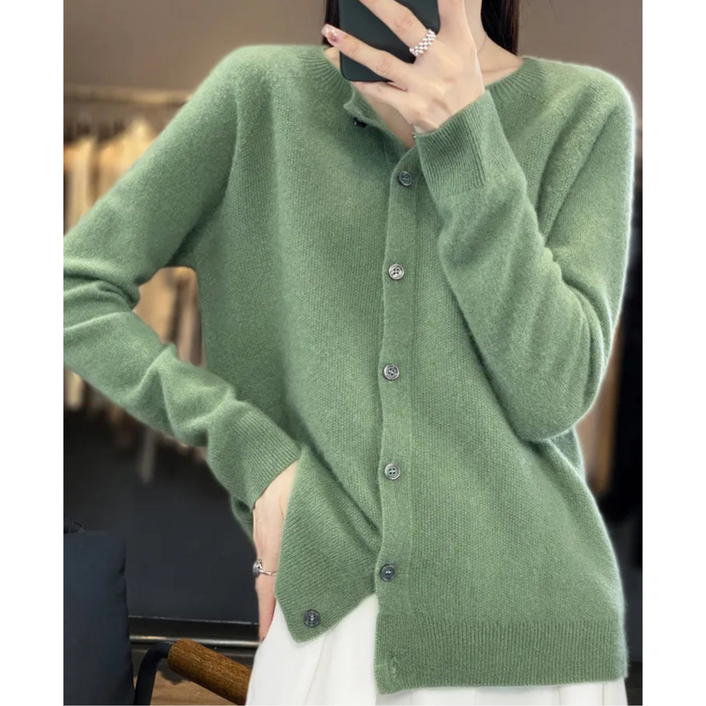 Milana – dames cardigan vest van merino wol